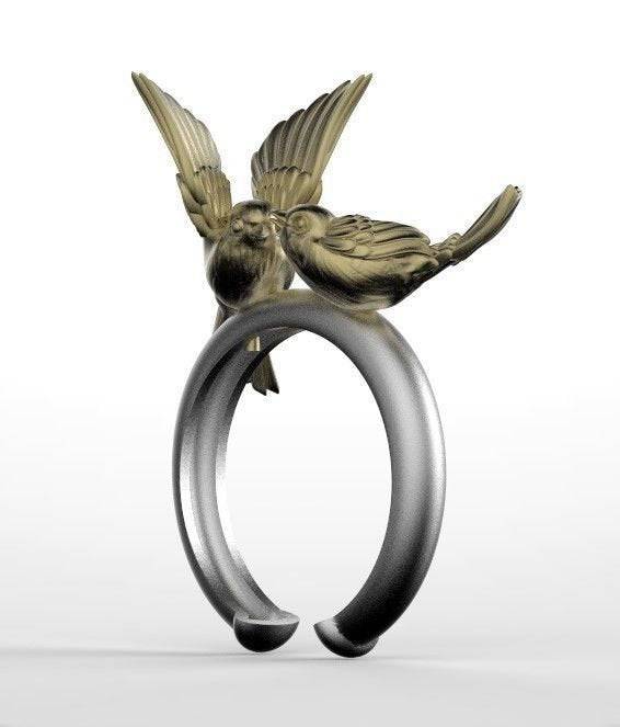 Lovebird Ring | Loni Design Group | Rings  | Men's jewelery|Mens jewelery| Men's pendants| men's necklace|mens Pendants| skull jewelry|Ladies Jewellery| Ladies pendants|ladies skull ring| skull wedding ring| Snake jewelry| gold| silver| Platnium|