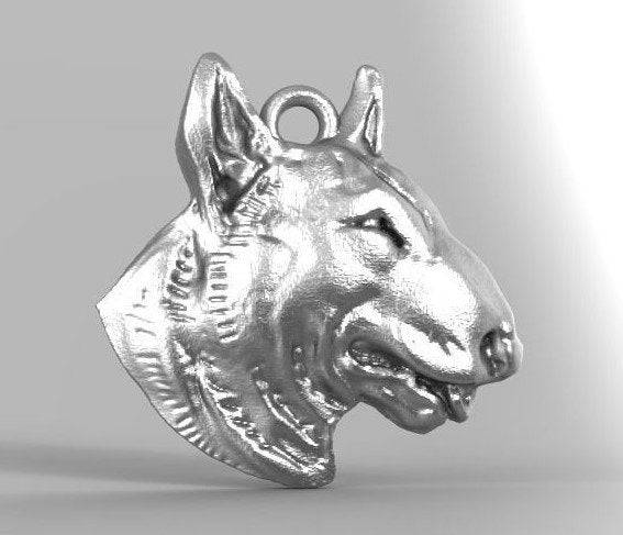 Spud Bull Terrier Pendant *10k/14k/18k White, Yellow, Rose, Green Gold, Gold Plated & Silver* Dog Pet Animal Puppy Family Charm Necklace | Loni Design Group |   | Men's jewelery|Mens jewelery| Men's pendants| men's necklace|mens Pendants| skull jewelry|Ladies Jewellery| Ladies pendants|ladies skull ring| skull wedding ring| Snake jewelry| gold| silver| Platnium|