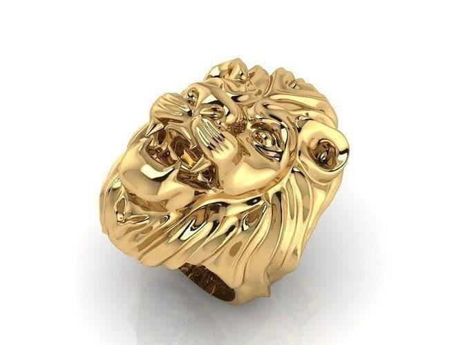 14K Yellow Gold Plated Men Round-Cut Diamond Lion Head Ring Simulated Size  7-12 | eBay