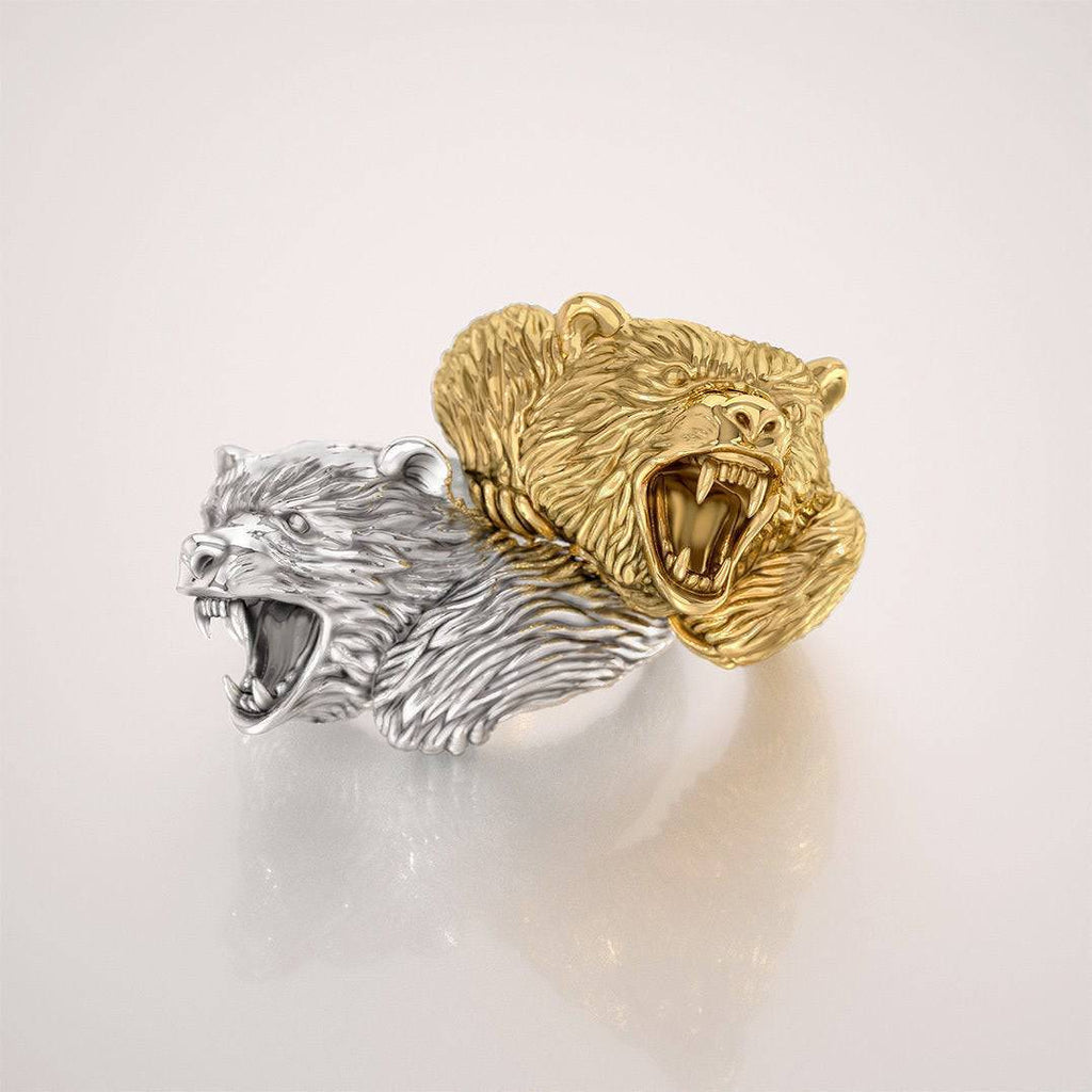 Brown Bear Ring | Loni Design Group | Rings  | Men's jewelery|Mens jewelery| Men's pendants| men's necklace|mens Pendants| skull jewelry|Ladies Jewellery| Ladies pendants|ladies skull ring| skull wedding ring| Snake jewelry| gold| silver| Platnium|