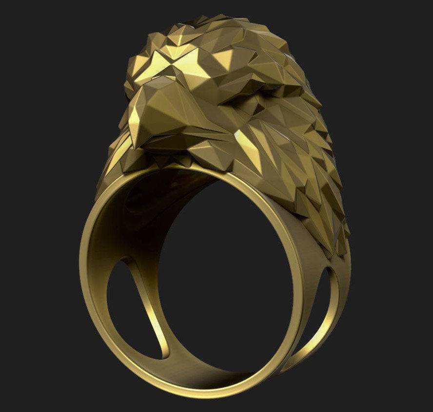 Geometric Eagle Ring | Loni Design Group | Rings  | Men's jewelery|Mens jewelery| Men's pendants| men's necklace|mens Pendants| skull jewelry|Ladies Jewellery| Ladies pendants|ladies skull ring| skull wedding ring| Snake jewelry| gold| silver| Platnium|