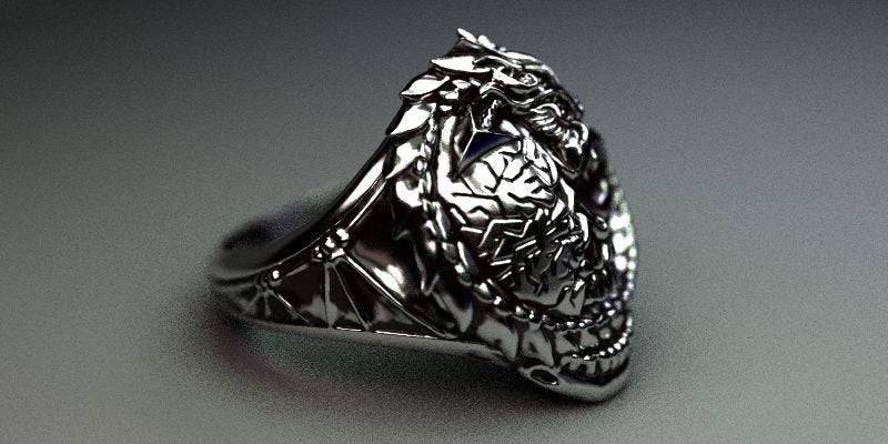 Dragon Skull Ring | Loni Design Group | Rings  | Men's jewelery|Mens jewelery| Men's pendants| men's necklace|mens Pendants| skull jewelry|Ladies Jewellery| Ladies pendants|ladies skull ring| skull wedding ring| Snake jewelry| gold| silver| Platnium|