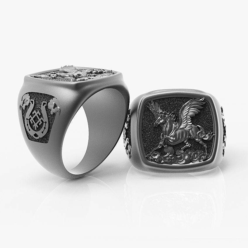 Pegasus Ring | Loni Design Group | Rings  | Men's jewelery|Mens jewelery| Men's pendants| men's necklace|mens Pendants| skull jewelry|Ladies Jewellery| Ladies pendants|ladies skull ring| skull wedding ring| Snake jewelry| gold| silver| Platnium|