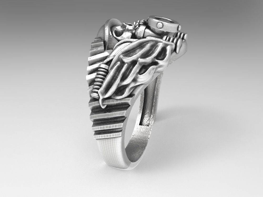 Clay Motorcycle Ring | Loni Design Group | Rings  | Men's jewelery|Mens jewelery| Men's pendants| men's necklace|mens Pendants| skull jewelry|Ladies Jewellery| Ladies pendants|ladies skull ring| skull wedding ring| Snake jewelry| gold| silver| Platnium|