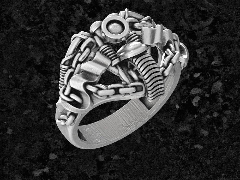 Tig Motorcycle Ring | Loni Design Group | Rings  | Men's jewelery|Mens jewelery| Men's pendants| men's necklace|mens Pendants| skull jewelry|Ladies Jewellery| Ladies pendants|ladies skull ring| skull wedding ring| Snake jewelry| gold| silver| Platnium|