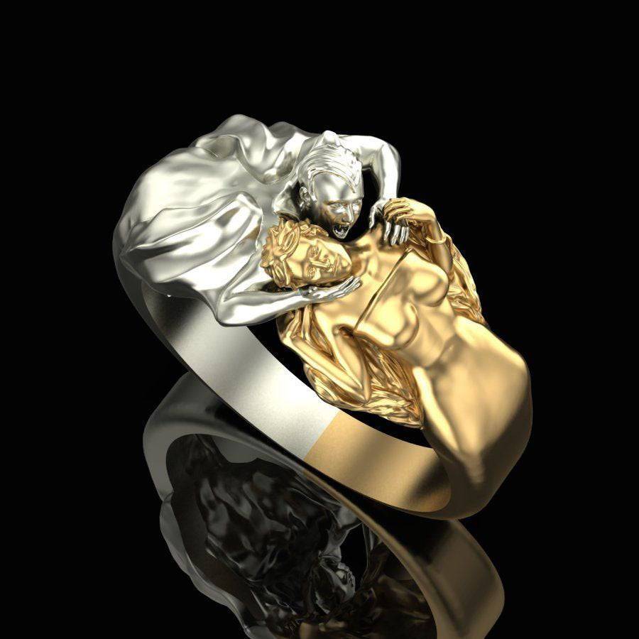 Vampire's Embrace Ring | Loni Design Group | Rings  | Men's jewelery|Mens jewelery| Men's pendants| men's necklace|mens Pendants| skull jewelry|Ladies Jewellery| Ladies pendants|ladies skull ring| skull wedding ring| Snake jewelry| gold| silver| Platnium|