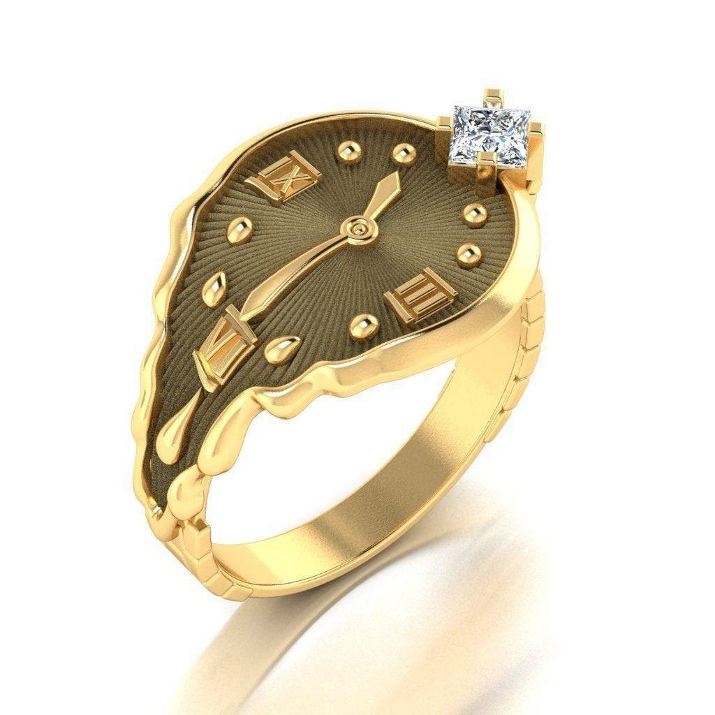 Melting Clock Ring | Loni Design Group | Rings  | Men's jewelery|Mens jewelery| Men's pendants| men's necklace|mens Pendants| skull jewelry|Ladies Jewellery| Ladies pendants|ladies skull ring| skull wedding ring| Snake jewelry| gold| silver| Platnium|