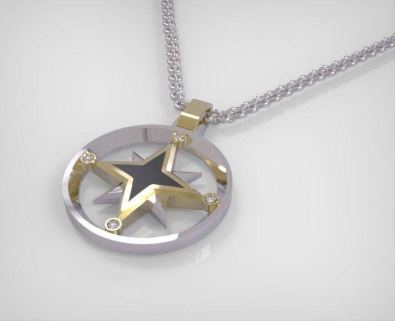 Compass Rose Pendant *Moissanite With 10k/14k/18k White, Yellow, Rose, Green Gold, Gold Plated & Silver* Star Travel Boat Charm Necklace | Loni Design Group |   | Men's jewelery|Mens jewelery| Men's pendants| men's necklace|mens Pendants| skull jewelry|Ladies Jewellery| Ladies pendants|ladies skull ring| skull wedding ring| Snake jewelry| gold| silver| Platnium|