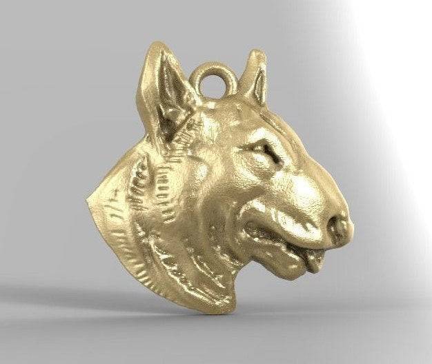 Spud Bull Terrier Pendant *10k/14k/18k White, Yellow, Rose, Green Gold, Gold Plated & Silver* Dog Pet Animal Puppy Family Charm Necklace | Loni Design Group |   | Men's jewelery|Mens jewelery| Men's pendants| men's necklace|mens Pendants| skull jewelry|Ladies Jewellery| Ladies pendants|ladies skull ring| skull wedding ring| Snake jewelry| gold| silver| Platnium|