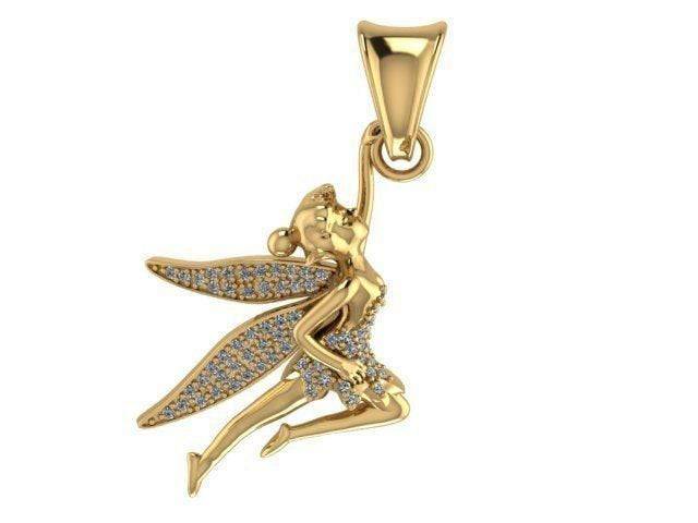 Silvermist Fairy Pendant *10k/14k/18k White, Yellow Rose Green Gold, Gold Plated & Silver* Sprite Fantasy Mythical Wing Charm Necklace Gift | Loni Design Group |   | Men's jewelery|Mens jewelery| Men's pendants| men's necklace|mens Pendants| skull jewelry|Ladies Jewellery| Ladies pendants|ladies skull ring| skull wedding ring| Snake jewelry| gold| silver| Platnium|