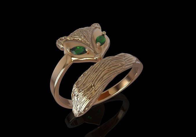 Ash Fox Ring | Loni Design Group | Engagement Rings  | Men's jewelery|Mens jewelery| Men's pendants| men's necklace|mens Pendants| skull jewelry|Ladies Jewellery| Ladies pendants|ladies skull ring| skull wedding ring| Snake jewelry| gold| silver| Platnium|