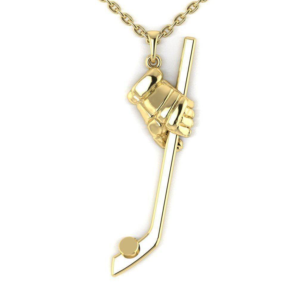 Wrist Shot Hockey Pendant *10k/14k/18k White, Yellow, Rose, Green Gold, Gold Plated & Silver* NHL Puck Sports Stick Glove Charm Necklace | Loni Design Group |   | Men's jewelery|Mens jewelery| Men's pendants| men's necklace|mens Pendants| skull jewelry|Ladies Jewellery| Ladies pendants|ladies skull ring| skull wedding ring| Snake jewelry| gold| silver| Platnium|
