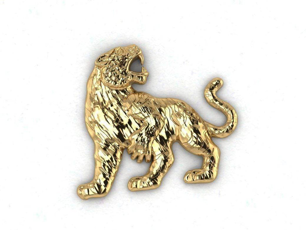 Saber Tooth Tiger Pendant *10k/14k/18k White, Yellow, Rose Green Gold, Gold Plated & Silver* Animal Prehistoric Cat Smilodon Charm Necklace | Loni Design Group |   | Men's jewelery|Mens jewelery| Men's pendants| men's necklace|mens Pendants| skull jewelry|Ladies Jewellery| Ladies pendants|ladies skull ring| skull wedding ring| Snake jewelry| gold| silver| Platnium|