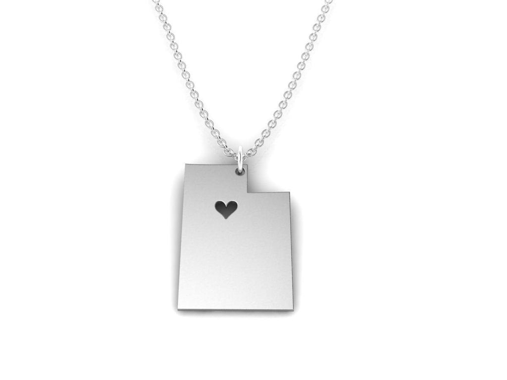 Love Utah Pendant *10k/14k/18k White, Yellow, Rose, Green Gold, Gold Plated & Silver* USA America State Country Heart Charm Necklace Gift | Loni Design Group |   | Men's jewelery|Mens jewelery| Men's pendants| men's necklace|mens Pendants| skull jewelry|Ladies Jewellery| Ladies pendants|ladies skull ring| skull wedding ring| Snake jewelry| gold| silver| Platnium|