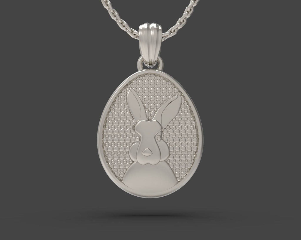 Easter Bunny Pendant *10k/14k/18k White, Yellow, Rose, Green Gold, Gold Plated & Silver* Egg Holiday Rabbit Hare Holiday Pet Charm Necklace | Loni Design Group |   | Men's jewelery|Mens jewelery| Men's pendants| men's necklace|mens Pendants| skull jewelry|Ladies Jewellery| Ladies pendants|ladies skull ring| skull wedding ring| Snake jewelry| gold| silver| Platnium|