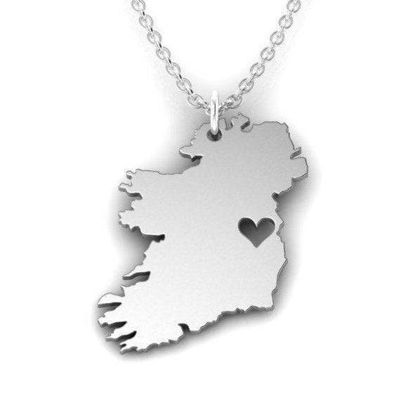 Love Ireland Pendant *10k/14k/18k White, Yellow, Rose, Green Gold, Gold Plated & Silver* Country Europe Dublin Heart Charm Necklace Gift | Loni Design Group |   | Men's jewelery|Mens jewelery| Men's pendants| men's necklace|mens Pendants| skull jewelry|Ladies Jewellery| Ladies pendants|ladies skull ring| skull wedding ring| Snake jewelry| gold| silver| Platnium|
