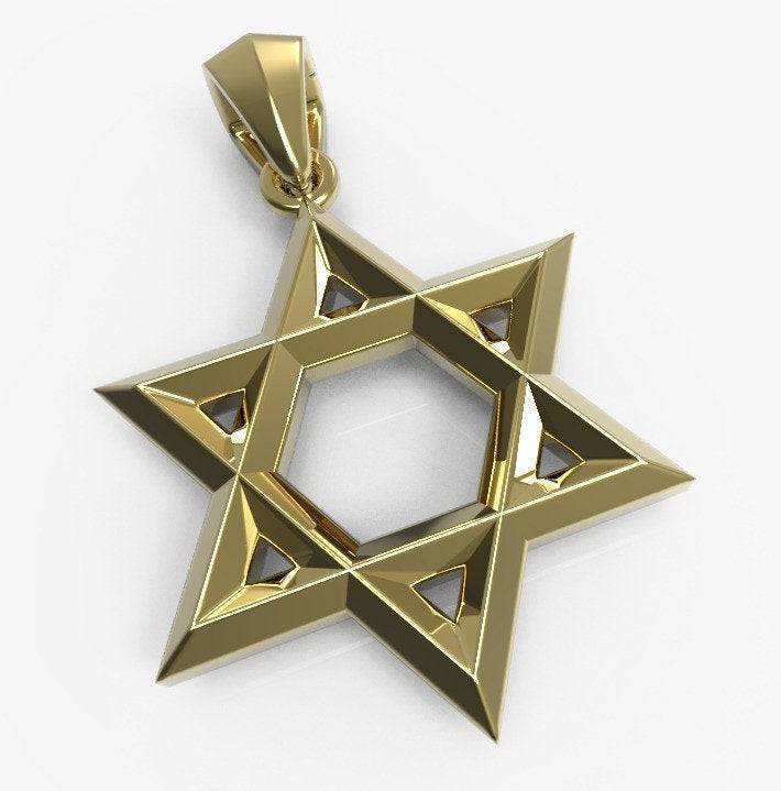 Abraham Star Of David Pendant *10k/14k/18k White, Yellow, Rose, Green Gold, Gold Plated & Silver* Magen David Judaism Jewish Charm Necklace | Loni Design Group |   | Men's jewelery|Mens jewelery| Men's pendants| men's necklace|mens Pendants| skull jewelry|Ladies Jewellery| Ladies pendants|ladies skull ring| skull wedding ring| Snake jewelry| gold| silver| Platnium|