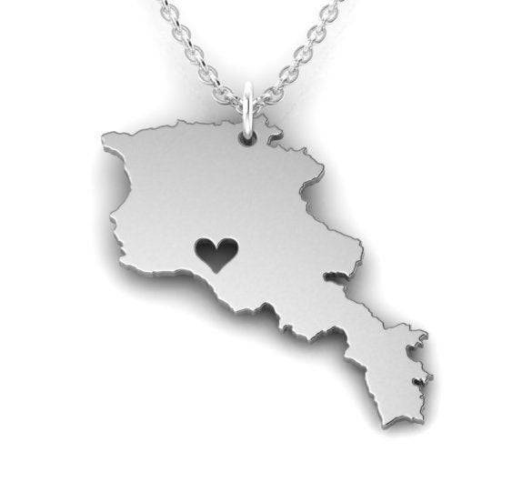Love Armenia Pendant *10k/14k/18k White, Yellow, Rose, Green Gold, Gold Plated & Silver* Country Asia Yerevan Heart Charm Necklace Gift | Loni Design Group |   | Men's jewelery|Mens jewelery| Men's pendants| men's necklace|mens Pendants| skull jewelry|Ladies Jewellery| Ladies pendants|ladies skull ring| skull wedding ring| Snake jewelry| gold| silver| Platnium|
