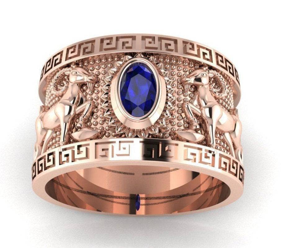 Statement Greek 925 Sterling Silver Gold Versace Style Medusa Men's Ring SZ  10 | eBay