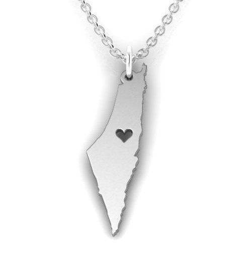Love Israel Pendant *10k/14k/18k White, Yellow, Rose, Green Gold, Gold Plated & Silver* Country Asia Judaism Jerusalem Heart Charm Necklace | Loni Design Group |   | Men's jewelery|Mens jewelery| Men's pendants| men's necklace|mens Pendants| skull jewelry|Ladies Jewellery| Ladies pendants|ladies skull ring| skull wedding ring| Snake jewelry| gold| silver| Platnium|