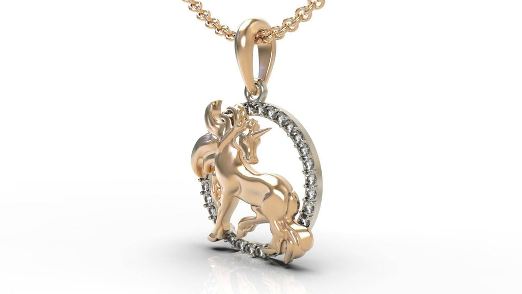 Sparkle Unicorn Pendant *10k/14k/18k White, Yellow, Rose, Green Gold, Gold Plated & Silver*  Fantasy Mythical Horse Magic Charm Necklace | Loni Design Group |   | Men's jewelery|Mens jewelery| Men's pendants| men's necklace|mens Pendants| skull jewelry|Ladies Jewellery| Ladies pendants|ladies skull ring| skull wedding ring| Snake jewelry| gold| silver| Platnium|
