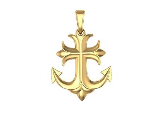 Erasmus Anchor Pendant *10k/14k/18k White, Yellow, Rose, Green Gold, Gold Plated & Silver* Boat Ship Sailor Water Navy Ocean Charm Necklace | Loni Design Group |   | Men's jewelery|Mens jewelery| Men's pendants| men's necklace|mens Pendants| skull jewelry|Ladies Jewellery| Ladies pendants|ladies skull ring| skull wedding ring| Snake jewelry| gold| silver| Platnium|