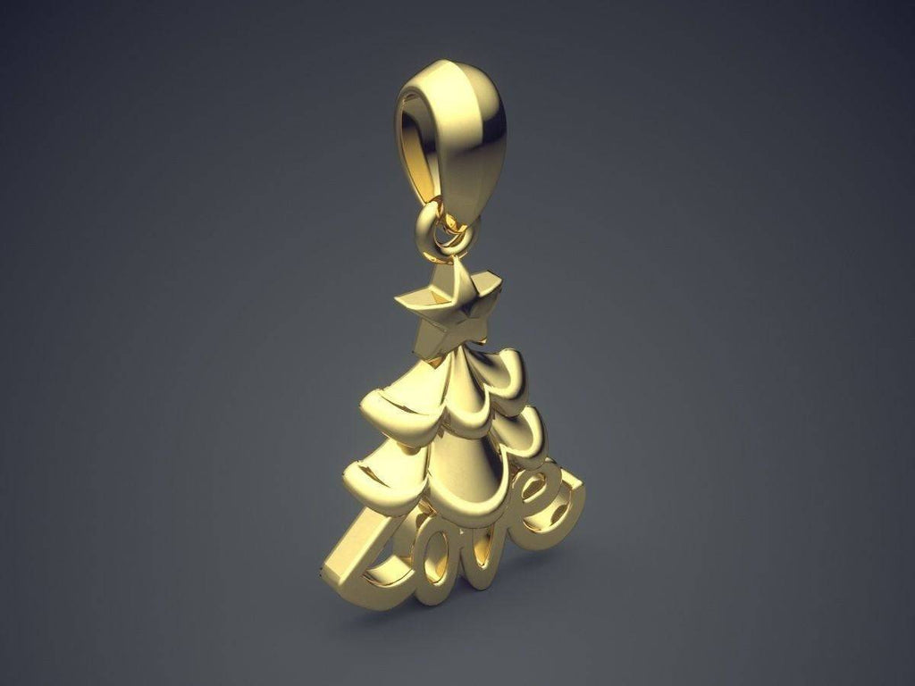 Love Christmas Tree Pendant *10k/14k/18k White, Yellow, Rose, Green Gold, Gold Plated & Silver* X-Mas Holiday Santa Claus Charm Necklace | Loni Design Group |   | Men's jewelery|Mens jewelery| Men's pendants| men's necklace|mens Pendants| skull jewelry|Ladies Jewellery| Ladies pendants|ladies skull ring| skull wedding ring| Snake jewelry| gold| silver| Platnium|