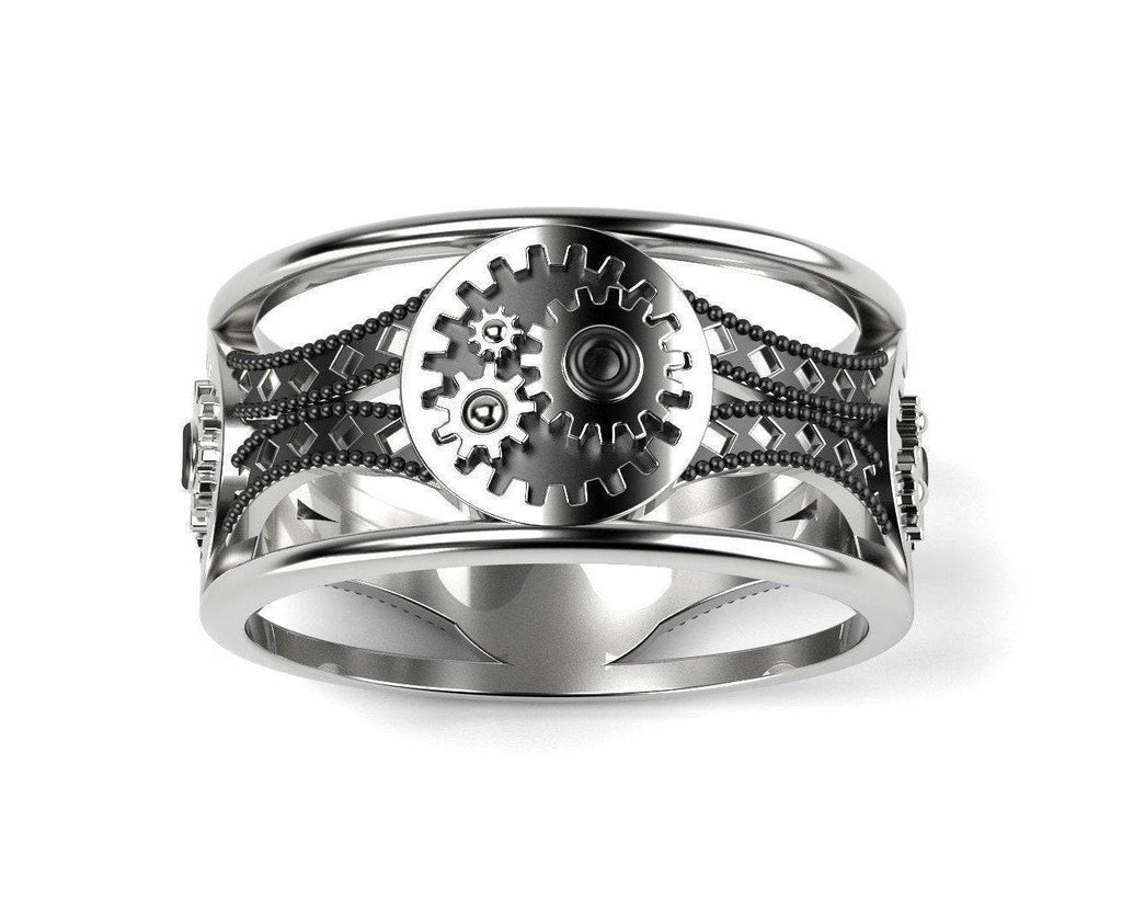 Turning My Gears Ring | Loni Design Group | Rings  | Men's jewelery|Mens jewelery| Men's pendants| men's necklace|mens Pendants| skull jewelry|Ladies Jewellery| Ladies pendants|ladies skull ring| skull wedding ring| Snake jewelry| gold| silver| Platnium|