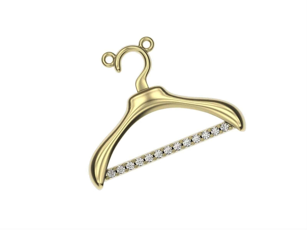 Clothing Hanger Pendant *Moissanite With 10k/14k/18k White, Yellow, Rose, Green Gold, Gold Plated & Silver* Fashion Design Charm Necklace | Loni Design Group |   | Men's jewelery|Mens jewelery| Men's pendants| men's necklace|mens Pendants| skull jewelry|Ladies Jewellery| Ladies pendants|ladies skull ring| skull wedding ring| Snake jewelry| gold| silver| Platnium|