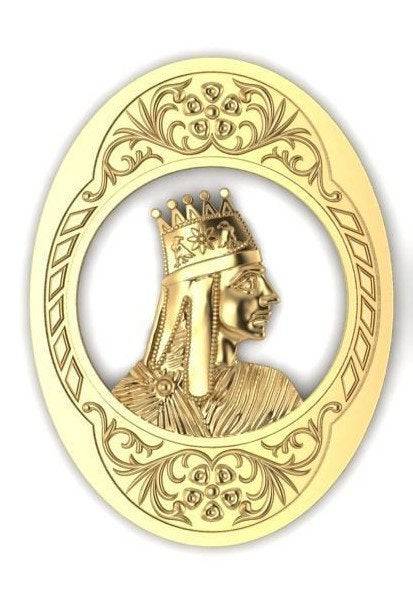 Tigranes The Great Pendant *10k/14k/18k White, Yellow, Rose, Green Gold, Gold Plated & Silver* Armenian King Roman History Charm Necklace | Loni Design Group |   | Men's jewelery|Mens jewelery| Men's pendants| men's necklace|mens Pendants| skull jewelry|Ladies Jewellery| Ladies pendants|ladies skull ring| skull wedding ring| Snake jewelry| gold| silver| Platnium|