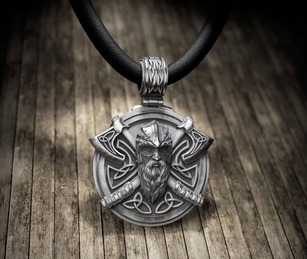 Rollo Viking Pendant *10k/14k/18k White, Yellow, Rose, Green Gold, Gold Plated & Silver* Axe Warrior Weapon Blade Fantasy Charm Necklace | Loni Design Group |   | Men's jewelery|Mens jewelery| Men's pendants| men's necklace|mens Pendants| skull jewelry|Ladies Jewellery| Ladies pendants|ladies skull ring| skull wedding ring| Snake jewelry| gold| silver| Platnium|
