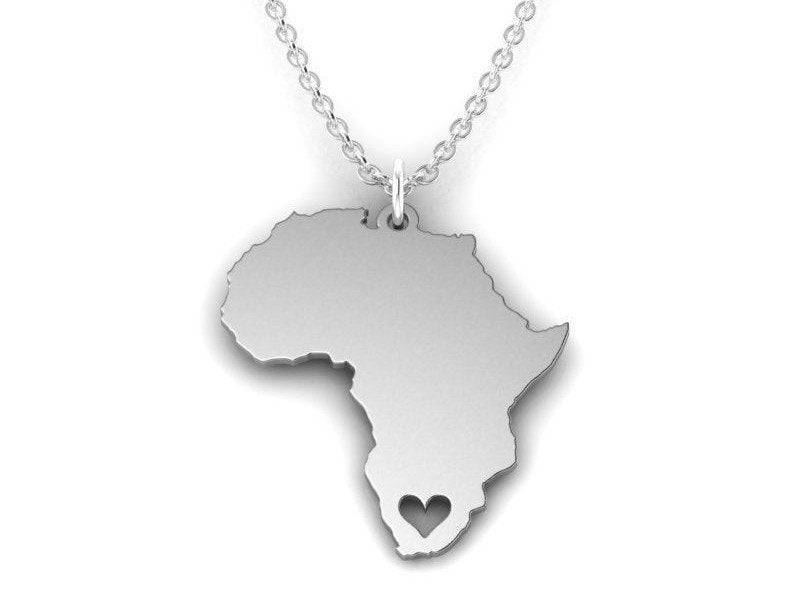 Love Africa Pendant *10k/14k/18k White, Yellow, Rose, Green Gold