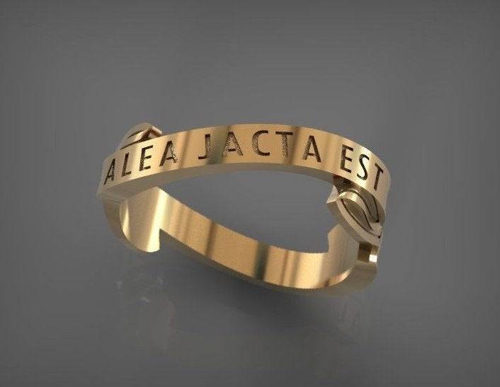 Alea Jacta Est Ring | Loni Design Group | Rings  | Men's jewelery|Mens jewelery| Men's pendants| men's necklace|mens Pendants| skull jewelry|Ladies Jewellery| Ladies pendants|ladies skull ring| skull wedding ring| Snake jewelry| gold| silver| Platnium|