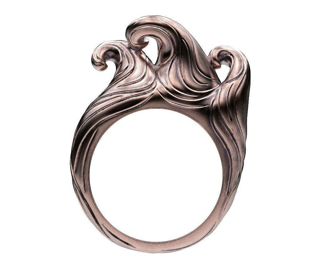 Tsunami Waves Ring | Loni Design Group | Rings  | Men's jewelery|Mens jewelery| Men's pendants| men's necklace|mens Pendants| skull jewelry|Ladies Jewellery| Ladies pendants|ladies skull ring| skull wedding ring| Snake jewelry| gold| silver| Platnium|