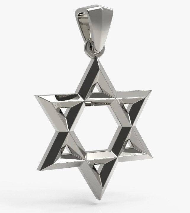 Abraham Star Of David Pendant *10k/14k/18k White, Yellow, Rose, Green Gold, Gold Plated & Silver* Magen David Judaism Jewish Charm Necklace | Loni Design Group |   | Men's jewelery|Mens jewelery| Men's pendants| men's necklace|mens Pendants| skull jewelry|Ladies Jewellery| Ladies pendants|ladies skull ring| skull wedding ring| Snake jewelry| gold| silver| Platnium|