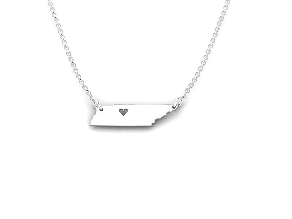 Love Tennessee Pendant *10k/14k/18k White, Yellow, Rose, Green Gold, Gold Plated & Silver* USA America State Country Heart Charm Necklace | Loni Design Group |   | Men's jewelery|Mens jewelery| Men's pendants| men's necklace|mens Pendants| skull jewelry|Ladies Jewellery| Ladies pendants|ladies skull ring| skull wedding ring| Snake jewelry| gold| silver| Platnium|