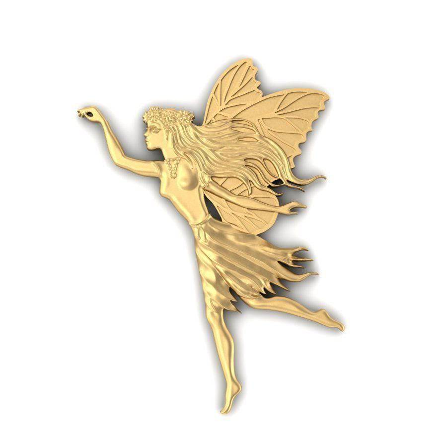 Vidia Fairy Pendant *10k/14k/18k White, Yellow, Rose, Green Gold, Gold Plated & Silver* Sprite Fantasy Mythical Wing Girl Charm Necklace | Loni Design Group |   | Men's jewelery|Mens jewelery| Men's pendants| men's necklace|mens Pendants| skull jewelry|Ladies Jewellery| Ladies pendants|ladies skull ring| skull wedding ring| Snake jewelry| gold| silver| Platnium|