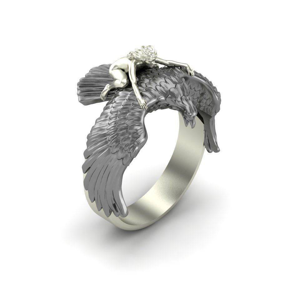 On The Wings Of An Eagle Ring | Loni Design Group | Rings  | Men's jewelery|Mens jewelery| Men's pendants| men's necklace|mens Pendants| skull jewelry|Ladies Jewellery| Ladies pendants|ladies skull ring| skull wedding ring| Snake jewelry| gold| silver| Platnium|