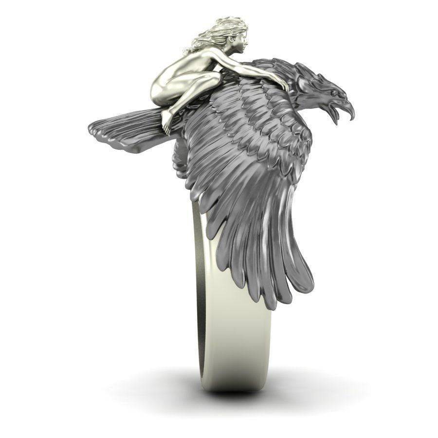 On The Wings Of An Eagle Ring | Loni Design Group | Rings  | Men's jewelery|Mens jewelery| Men's pendants| men's necklace|mens Pendants| skull jewelry|Ladies Jewellery| Ladies pendants|ladies skull ring| skull wedding ring| Snake jewelry| gold| silver| Platnium|