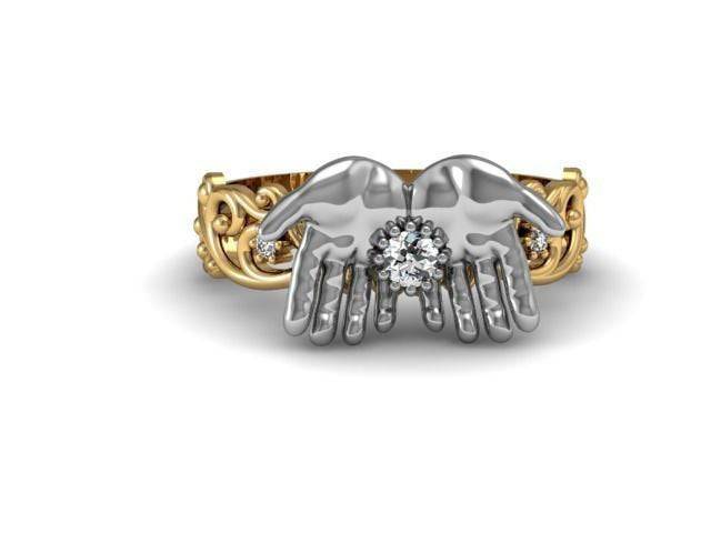 Love With An Open Hand Engagement Ring | Loni Design Group | Engagement Rings  | Men's jewelery|Mens jewelery| Men's pendants| men's necklace|mens Pendants| skull jewelry|Ladies Jewellery| Ladies pendants|ladies skull ring| skull wedding ring| Snake jewelry| gold| silver| Platnium|