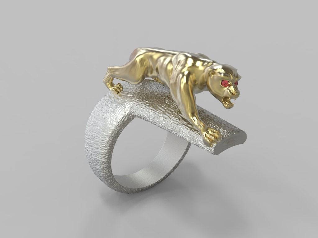 Hunting Panther Ring | Loni Design Group | Rings  | Men's jewelery|Mens jewelery| Men's pendants| men's necklace|mens Pendants| skull jewelry|Ladies Jewellery| Ladies pendants|ladies skull ring| skull wedding ring| Snake jewelry| gold| silver| Platnium|