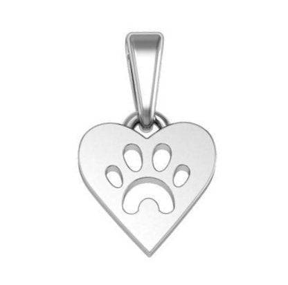 Loving Paw Pendant *10k/14k/18k White, Yellow, Rose, Green Gold, Gold Plated & Silver* Dog Puppy Cat Kitten Pet Heart Love Charm Necklace | Loni Design Group |   | Men's jewelery|Mens jewelery| Men's pendants| men's necklace|mens Pendants| skull jewelry|Ladies Jewellery| Ladies pendants|ladies skull ring| skull wedding ring| Snake jewelry| gold| silver| Platnium|
