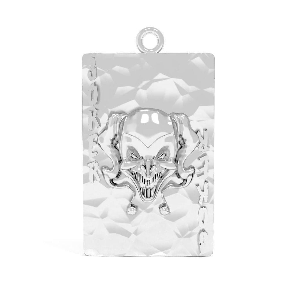 Dark Joker Pendant *10k/14k/18k White, Yellow, Rose, Green Gold, Gold Plated & Silver* Jester Clown Card Gothic Punk Biker Charm Necklace | Loni Design Group |   | Men's jewelery|Mens jewelery| Men's pendants| men's necklace|mens Pendants| skull jewelry|Ladies Jewellery| Ladies pendants|ladies skull ring| skull wedding ring| Snake jewelry| gold| silver| Platnium|