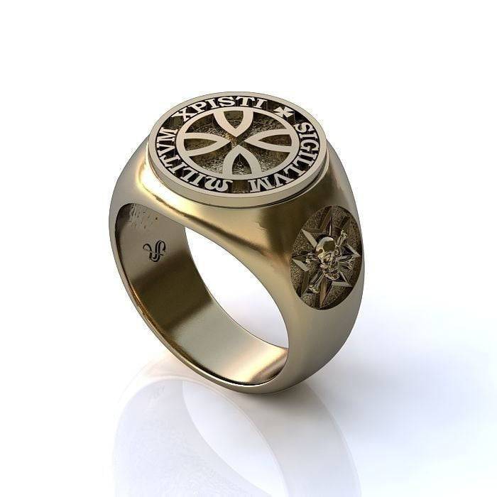 Knights Templar Seal Ring | Loni Design Group | Rings  | Men's jewelery|Mens jewelery| Men's pendants| men's necklace|mens Pendants| skull jewelry|Ladies Jewellery| Ladies pendants|ladies skull ring| skull wedding ring| Snake jewelry| gold| silver| Platnium|