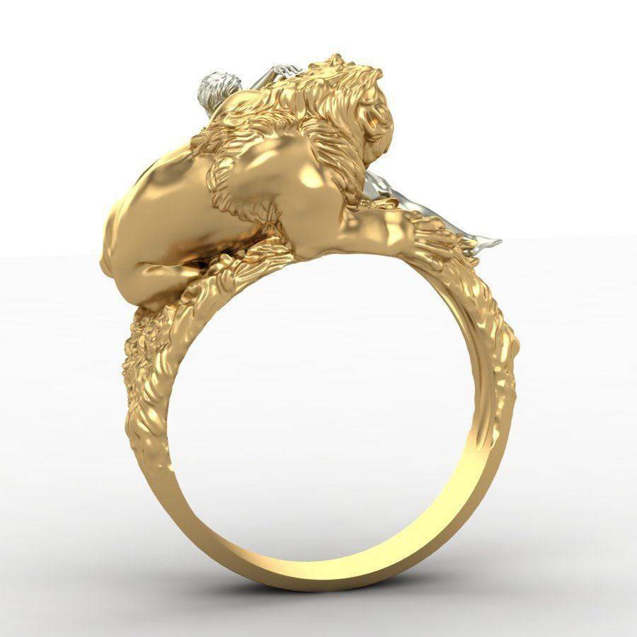 Soothing The Lion Ring | Loni Design Group | Rings  | Men's jewelery|Mens jewelery| Men's pendants| men's necklace|mens Pendants| skull jewelry|Ladies Jewellery| Ladies pendants|ladies skull ring| skull wedding ring| Snake jewelry| gold| silver| Platnium|