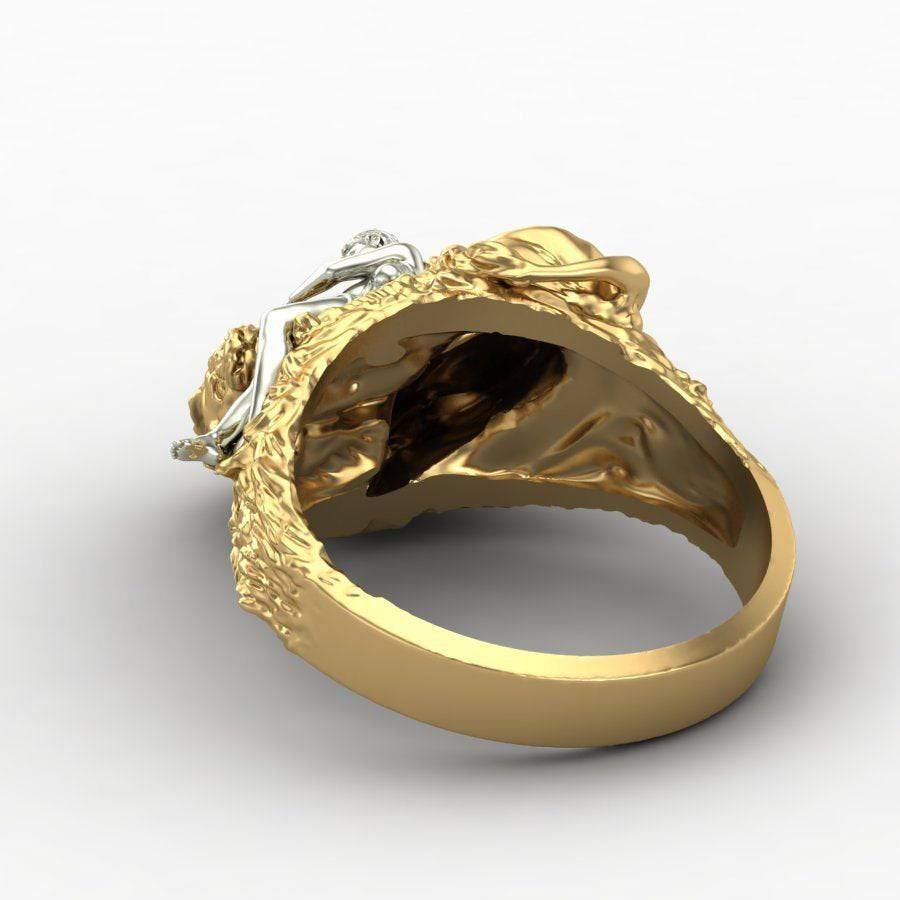 Soothing The Lion Ring | Loni Design Group | Rings  | Men's jewelery|Mens jewelery| Men's pendants| men's necklace|mens Pendants| skull jewelry|Ladies Jewellery| Ladies pendants|ladies skull ring| skull wedding ring| Snake jewelry| gold| silver| Platnium|