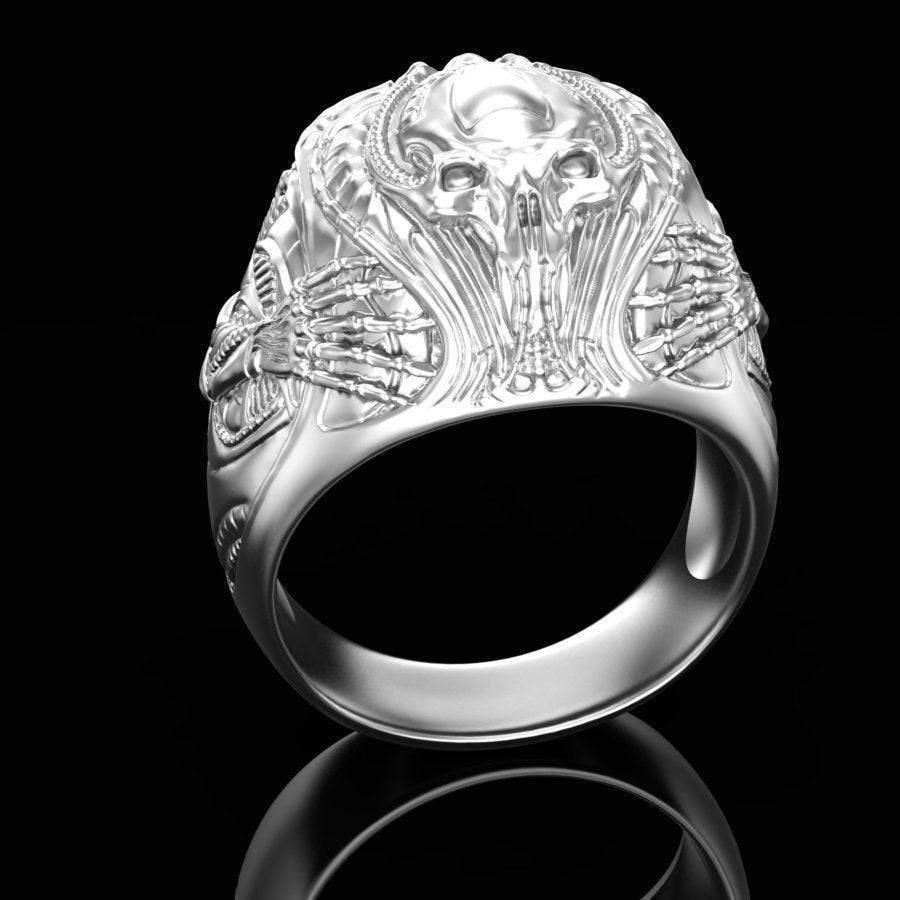 Andromedans Alien Ring | Loni Design Group | Rings  | Men's jewelery|Mens jewelery| Men's pendants| men's necklace|mens Pendants| skull jewelry|Ladies Jewellery| Ladies pendants|ladies skull ring| skull wedding ring| Snake jewelry| gold| silver| Platnium|