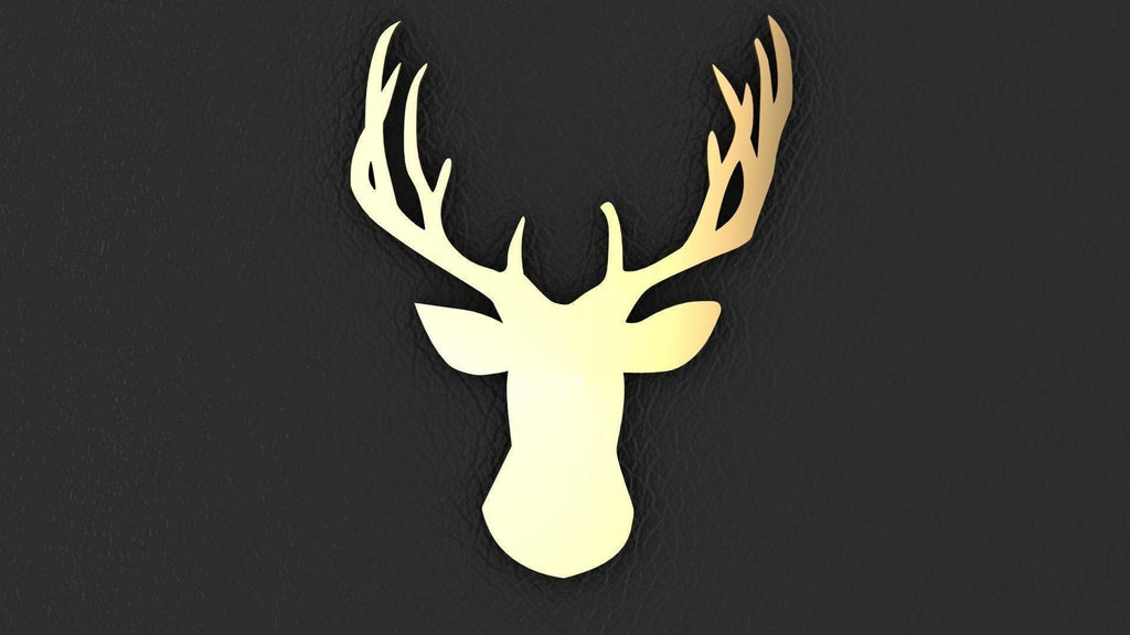 Silhouette Buck Head Pendant *10k/14k/18k White, Yellow, Rose, Green Gold, Gold Plated & Silver* Animal Hunter Stag Deer Doe Necklace Charm | Loni Design Group |   | Men's jewelery|Mens jewelery| Men's pendants| men's necklace|mens Pendants| skull jewelry|Ladies Jewellery| Ladies pendants|ladies skull ring| skull wedding ring| Snake jewelry| gold| silver| Platnium|
