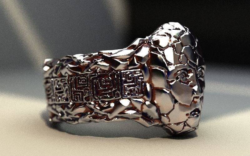 Stone Face Ring | Loni Design Group | Rings  | Men's jewelery|Mens jewelery| Men's pendants| men's necklace|mens Pendants| skull jewelry|Ladies Jewellery| Ladies pendants|ladies skull ring| skull wedding ring| Snake jewelry| gold| silver| Platnium|