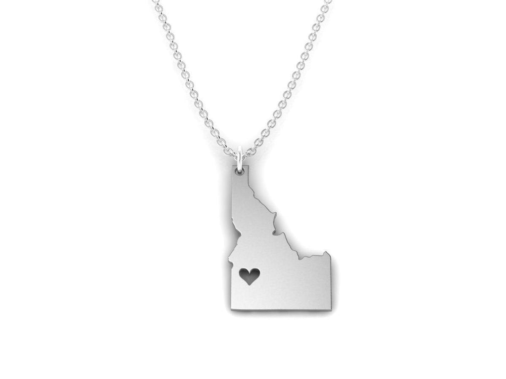 Love Idaho Pendant *10k/14k/18k White, Yellow, Rose, Green Gold, Gold Plated & Silver* USA America State City Boise Heart Charm Necklace | Loni Design Group |   | Men's jewelery|Mens jewelery| Men's pendants| men's necklace|mens Pendants| skull jewelry|Ladies Jewellery| Ladies pendants|ladies skull ring| skull wedding ring| Snake jewelry| gold| silver| Platnium|